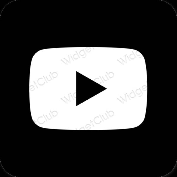 Estetyka czarny Youtube ikony aplikacji
