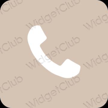 Estetické béžová Phone ikony aplikácií