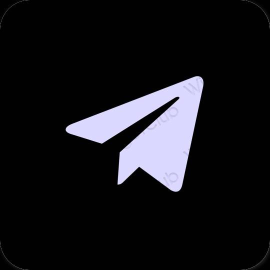 Estético negro Telegram iconos de aplicaciones