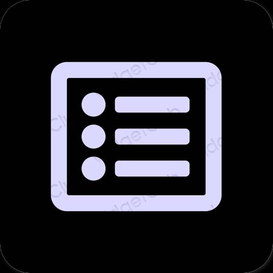 Ästhetisch Schwarz Reminders App-Symbole