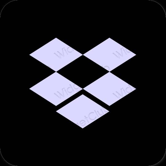 Estetyka czarny Dropbox ikony aplikacji