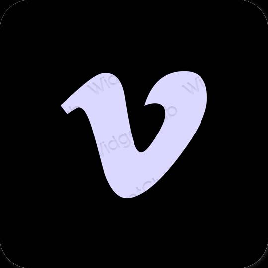 Estético negro Vimeo iconos de aplicaciones