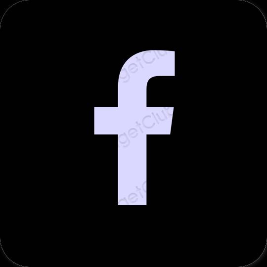 Esztétika fekete Facebook alkalmazás ikonok