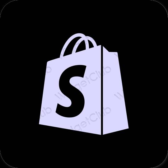 جمالي أسود Shopify أيقونات التطبيق