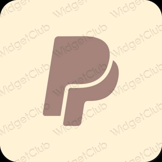 Stijlvol beige Paypal app-pictogrammen