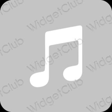 Aesthetic gray LINE MUSIC app icons