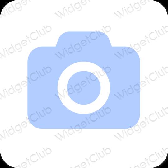 Esztétika pasztell kék Camera alkalmazás ikonok