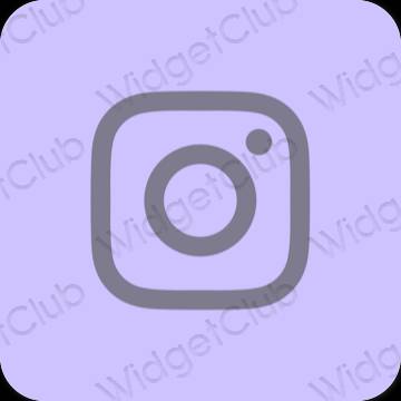 Estetsko pastelno modra Instagram ikone aplikacij