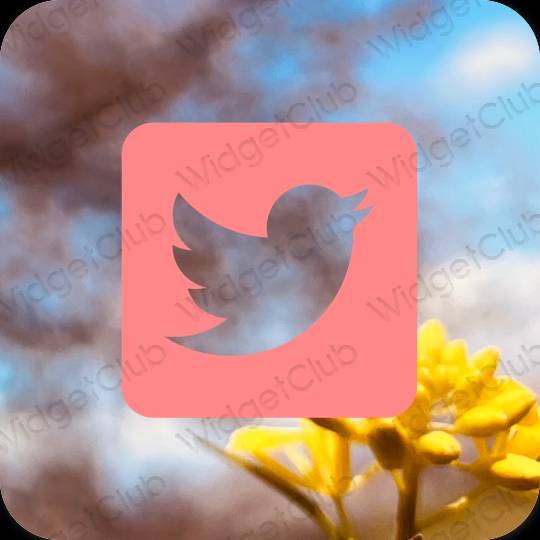 미적인 분홍 Twitter 앱 아이콘