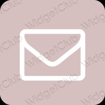Esteetiline pastelne roosa Mail rakenduste ikoonid