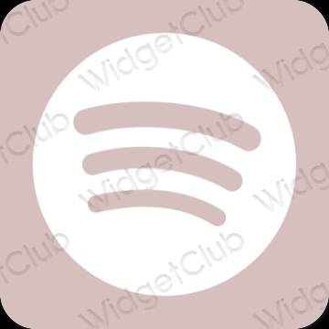 Estetický pastelově růžová Spotify ikony aplikací