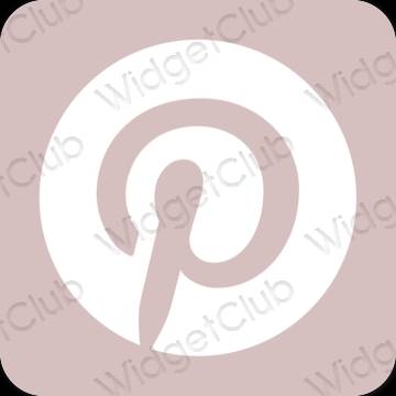Estetik merah jambu pastel Pinterest ikon aplikasi