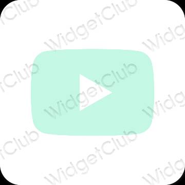 Estetik pastel mavi Youtube uygulama simgeleri