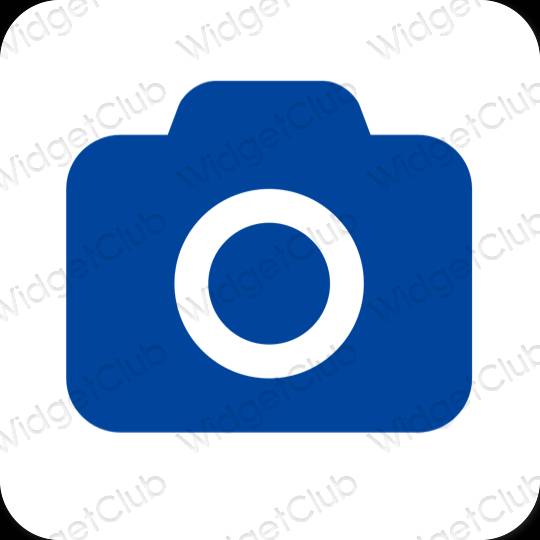 Estetico blu Camera icone dell'app