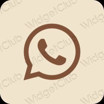 Stijlvol beige WhatsApp app-pictogrammen