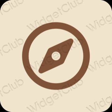 Естетски беж Safari иконе апликација