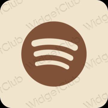 审美的 浅褐色的 Spotify 应用程序图标