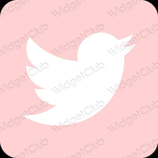 Esteettinen vaaleanpunainen Twitter sovelluskuvakkeet