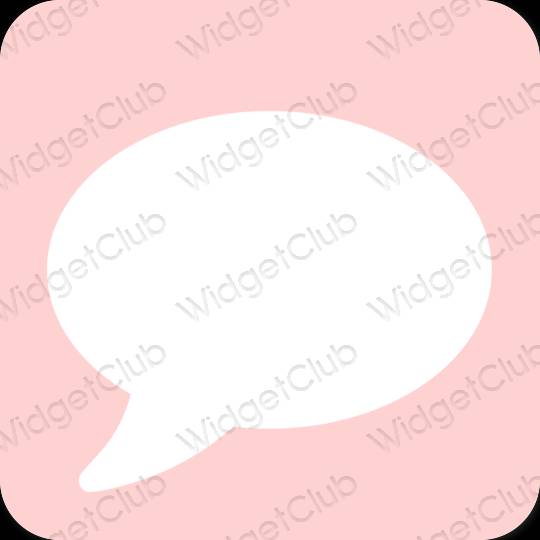 Estetik merah jambu Messages ikon aplikasi