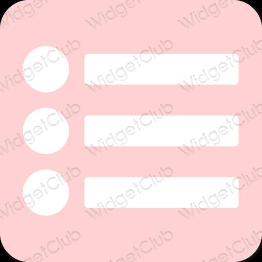 Estético rosa Reminders iconos de aplicaciones