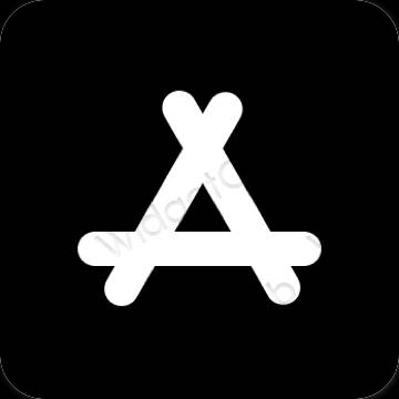 Estético negro AppStore iconos de aplicaciones