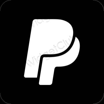 Stijlvol zwart Paypal app-pictogrammen