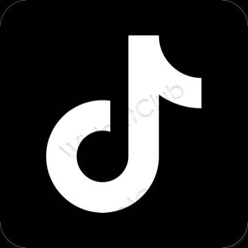 Estetisk svart TikTok app ikoner