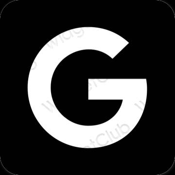 Estetické čierna Google ikony aplikácií