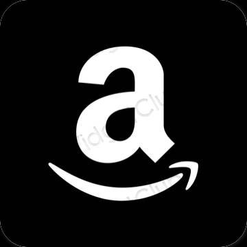 Estetyka czarny Amazon ikony aplikacji