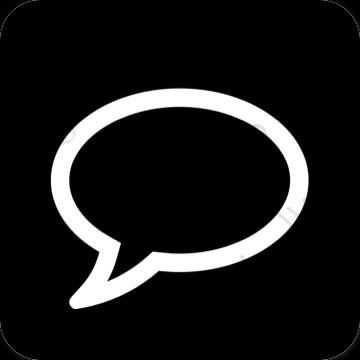 Estetisk svart Messages app ikoner