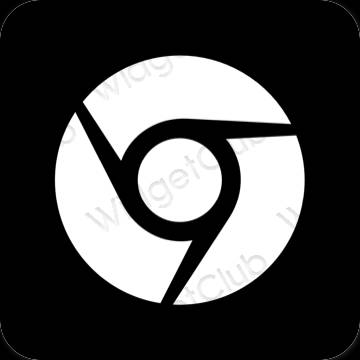 Ästhetisch Schwarz Chrome App-Symbole
