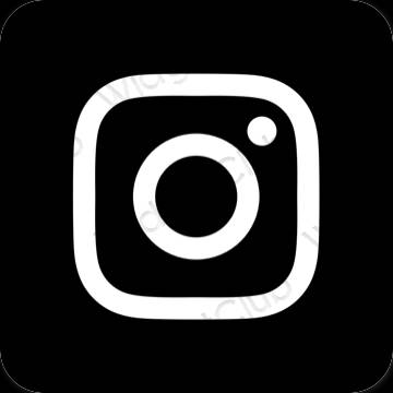 Estetické čierna Instagram ikony aplikácií