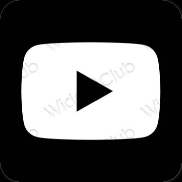 Estetik siyah Youtube uygulama simgeleri