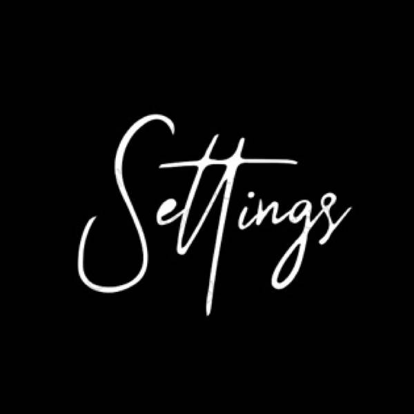 Ესთეტიური შავი Settings აპლიკაციის ხატები