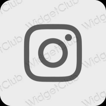 Estetisk grå Instagram app ikoner