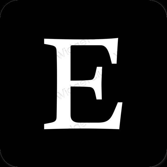 Estetyka czarny Etsy ikony aplikacji