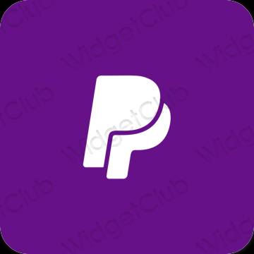 เกี่ยวกับความงาม สีม่วง Paypal ไอคอนแอพ