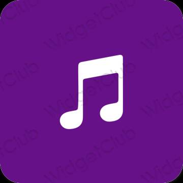 Esthétique mauve Music icônes d'application