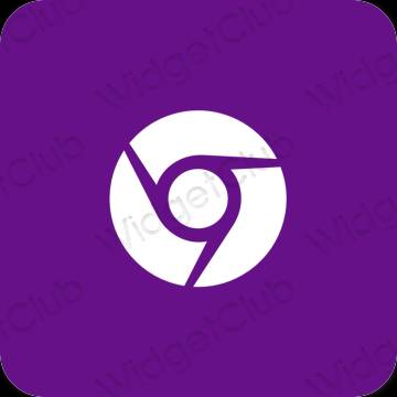 Aesthetic purple Chrome app icons