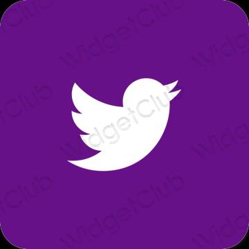 Estetický nachový Twitter ikony aplikací