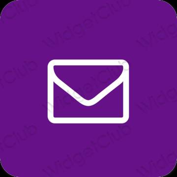 Estético roxo Mail ícones de aplicativos