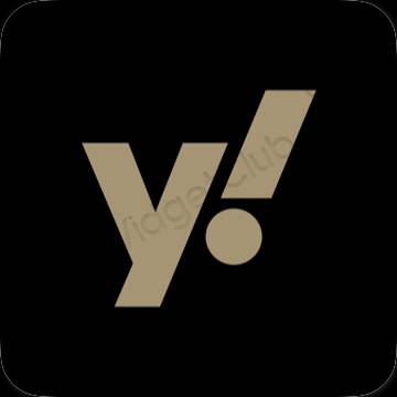 Ästhetisch Schwarz Yahoo! App-Symbole