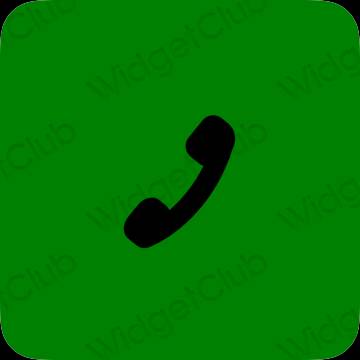 Estetinis žalias Phone programėlių piktogramos