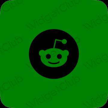زیبایی شناسی سبز Reddit آیکون های برنامه