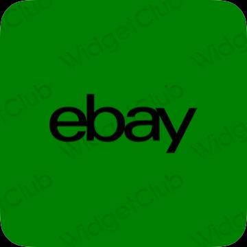 Esztétika zöld eBay alkalmazás ikonok