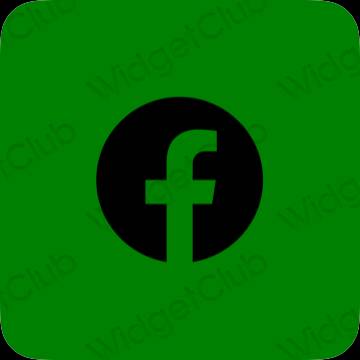 Esthétique vert Facebook icônes d'application