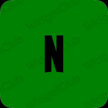 Estetic verde Netflix pictogramele aplicației