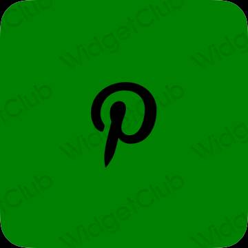 미적인 초록 Pinterest 앱 아이콘
