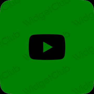 Естетичен зелено Youtube икони на приложения