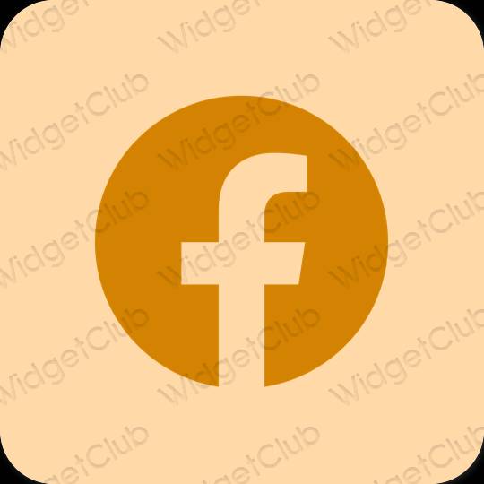 Estético naranja Facebook iconos de aplicaciones